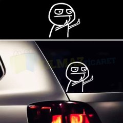Jdm Orta Parmak Oto Sticker Yapıştırma Araba Etiket 2 Ad Çıkartma