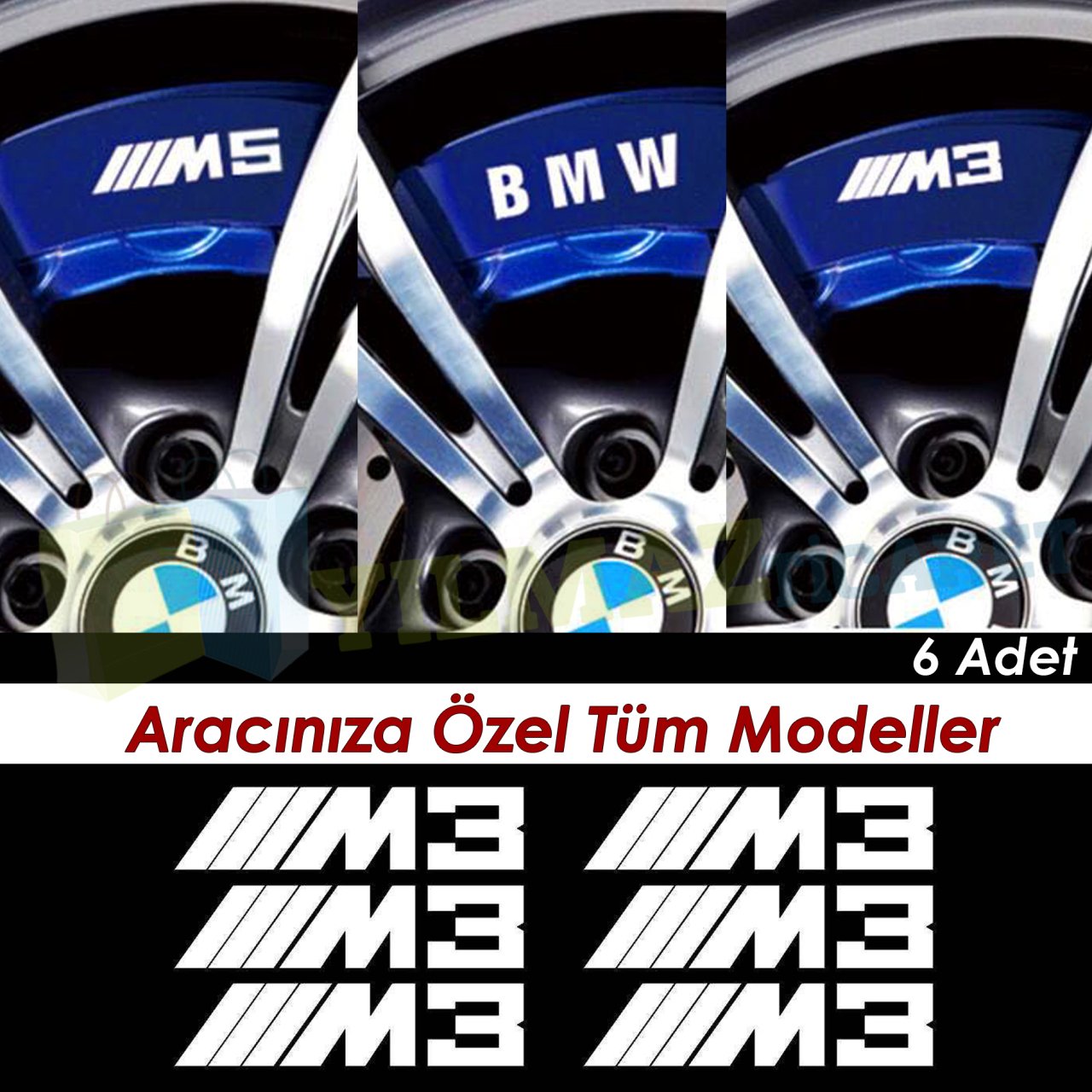 Bmw M3 M5 M6 E46 E60 Jant Kaliper Oto Sticker Etiket Tüm Modeller