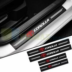 Toyota Corolla Logo Karbon Kapı Eşiği Koruma Araba Etiket Oto Sticker Yapıştırma 4 Parça