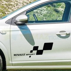 Renault Sport Yan Kapı Altı Oto Sticker Araba Etiket Araç Yapıştırma 1 Çift