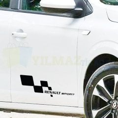Renault Sport Yan Kapı Altı Oto Sticker Araba Etiket Araç Yapıştırma 1 Çift