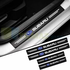 Subaru Logo Karbon Kapı Eşiği Koruma Araba Etiket Oto Sticker Yapıştırma 4 Parça