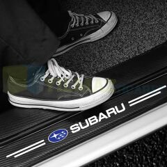 Subaru Logo Karbon Kapı Eşiği Koruma Araba Etiket Oto Sticker Yapıştırma 4 Parça
