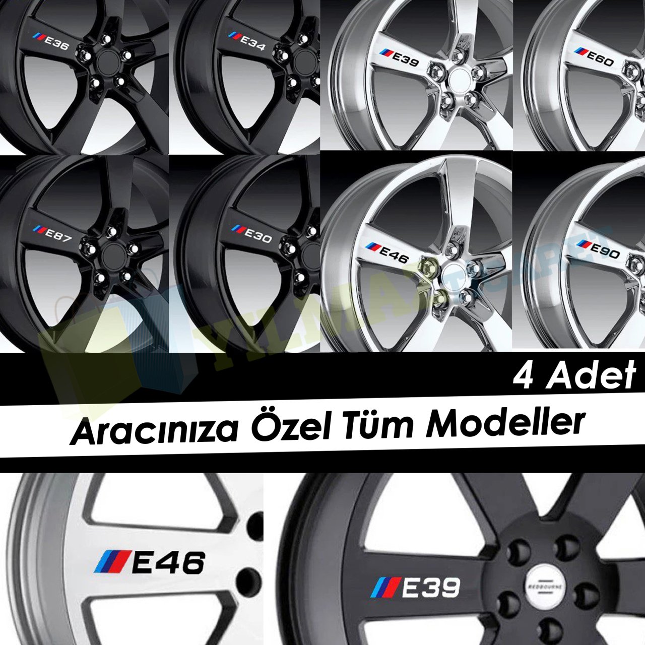 Bmw M Logo Jant Kaliper Oto Sticker Yapıştırma E46 E90 E60 E39