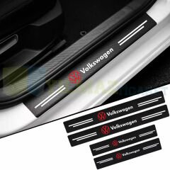 Volkswagen Yeni Logo Karbon Kapı Eşiği Koruma Araba Etiket Oto Sticker Yapıştırma 4 Parça