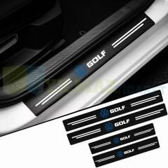 Volkswagen Golf Logo Karbon Kapı Eşiği Koruma Araba Etiket Oto Sticker Yapıştırma 4 Parça