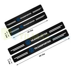 Volkswagen Transporter Logo Karbon Kapı Eşiği Koruma Araba Etiket Oto Sticker Yapıştırma 4 Parça