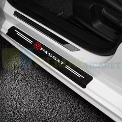 Volkswagen Passat Logo Karbon Kapı Eşiği Koruma Araba Etiket Oto Sticker Yapıştırma 4 Parça