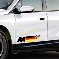 Bmw M Alman Bayrak Kapı Altı Oto Sticker Etiket Yapıştırma 2 Ad
