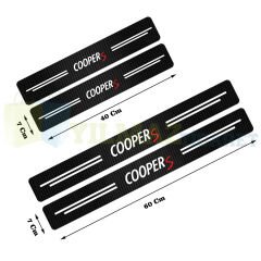 Mini Cooper S Uyumlu Karbon Kapı Eşiği Koruma Araba Etiket Oto Sticker Yapıştırma 4 Parça