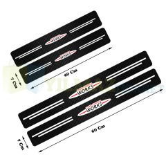 Mini John Cooper Works Karbon Kapı Eşiği Koruma Araba Etiket Oto Sticker Yapıştırma 4 Parça