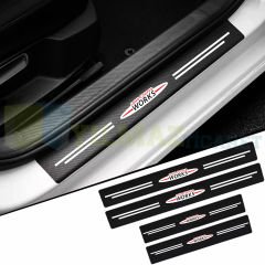 Mini John Cooper Works Karbon Kapı Eşiği Koruma Araba Etiket Oto Sticker Yapıştırma 4 Parça