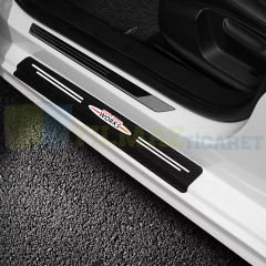 Mini John Cooper Works Karbon Kapı Eşiği Koruma Araba Etiket Oto Sticker Yapıştırma 4 Parça
