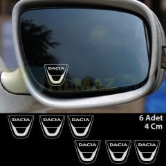 Dacia Logo Ayna Oto Sticker Yapıştırma Çıkartma Etiket 6 Adet