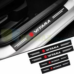 Suzuki Logo Karbon Kapı Eşiği Koruma Araba Etiket Oto Sticker Yapıştırma 4 Parça