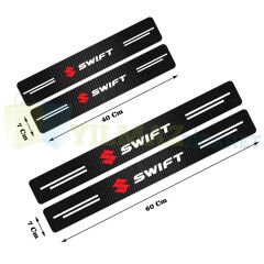 Suzuki Swift Logo Karbon Kapı Eşiği Koruma Araba Etiket Oto Sticker Yapıştırma 4 Parça