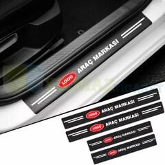 Size Özel Logo Karbon Kapı Eşiği Koruma Araba Etiket Oto Sticker Yapıştırma 4Parça