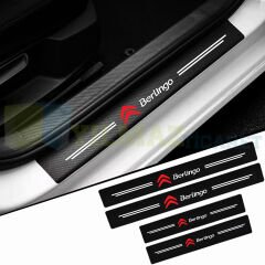 Citroen Berlingo Logo Karbon Kapı Eşiği Koruma Araba Etiket Oto Sticker Yapıştırma 4 Parça