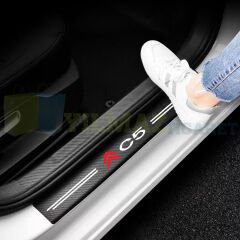 Citroen Logo C5 Karbon Kapı Eşiği Koruma Araba Etiket Oto Sticker Yapıştırma 4 Parça