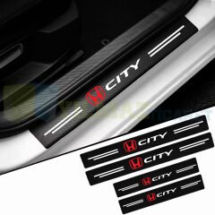 Honda City Logo Karbon Kapı Eşiği Koruma Araba Etiket Oto Sticker Yapıştırma 4 Parça