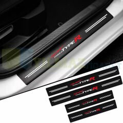Honda Typer Logo Karbon Kapı Eşiği Koruma Araba Etiket Oto Sticker Yapıştırma 4 Parça