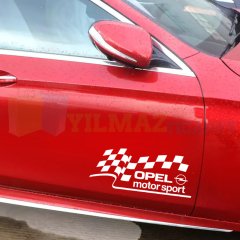 Opel Motor Sport Cam Yan Kapı Altı Çamurluk Oto Sticker Etiket Yapıştırma 1 Adet