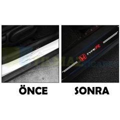 Honda Typer Arma Karbon Kapı Eşiği Koruma Araba Etiket Oto Sticker Yapıştırma 4 Parça