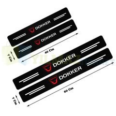 Dacia Dokker Logo Karbon Kapı Eşiği Koruma Araba Etiket Oto Sticker Yapıştırma 4 Parça