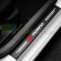 Fiat Fiorino Logo Karbon Kapı Eşiği Koruma Araba Etiket Oto Sticker Yapıştırma 4 Parça