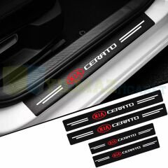 Kia Cerato Logo Karbon Kapı Eşiği Koruma Araba Etiket Oto Sticker Yapıştırma 4 Parça
