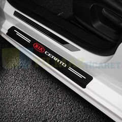 Kia Cerato Logo Karbon Kapı Eşiği Koruma Araba Etiket Oto Sticker Yapıştırma 4 Parça