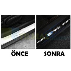 Ford Kuga Uyumlu Karbon Kapı Eşiği Koruma Araba Etiket Oto Sticker Yapıştırma 4 Parça