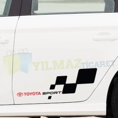 Toyota Logo Arma Sport Yan Kapı Altı Oto Sticker Etiket Yapıştırma 1 Çift Kaliteli Folyo