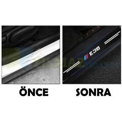 Bmw M Logo E36 Karbon Kapı Eşiği Koruma Araba Etiket Oto Sticker Yapıştırma 4 Parça