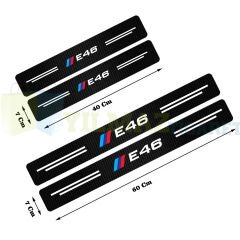 Bmw M Logo E46 Karbon Kapı Eşiği Koruma Araba Etiket Oto Sticker Yapıştırma 4 Parça