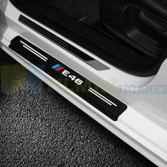 Bmw M Logo E46 Karbon Kapı Eşiği Koruma Araba Etiket Oto Sticker Yapıştırma 4 Parça