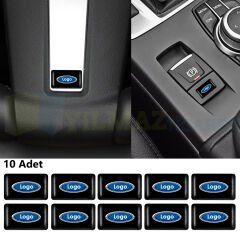 Ford Logo Arma Direksiyon Jant Vites Torpido Ayna Damla Silikon Etiket Çıkartma Oto Sticker 18x11 mm