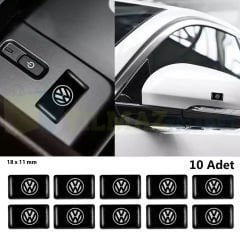 Volkswagen Logo Arma Direksiyon Jant Vites Torpido Ayna Damla Silikon Etiket Oto Sticker 18x11mm