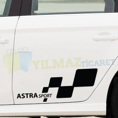 Opel Astra Sport Kapı Altı Oto Sticker 1 Çift Süper