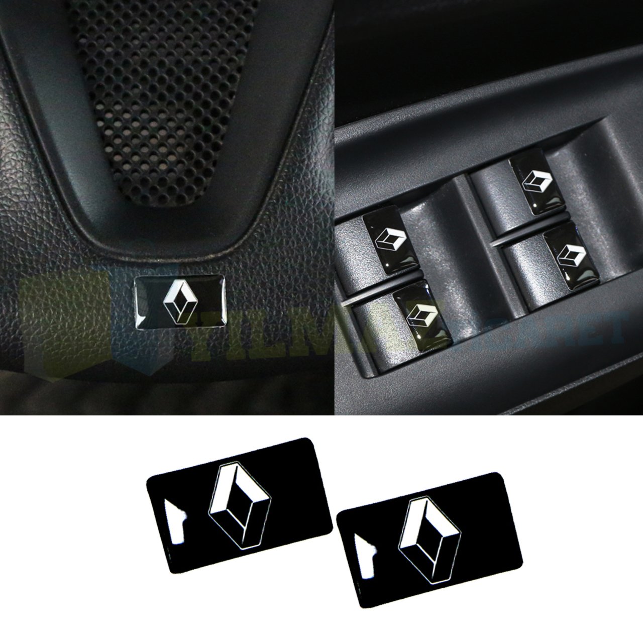 Renault Logo Torpido Vites Direksiyon Jant Damla Oto Sticker 2 Adet Yapıştırma Etiket