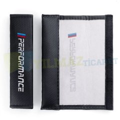 Bmw M Karbon Performance Logo Nakışlı Emniyet Kemer Kılıfı Ped 2 Adet Yüksek Kalite