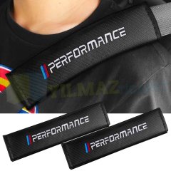 Bmw M Karbon Performance Logo Nakışlı Emniyet Kemer Kılıfı Ped 2 Adet Yüksek Kalite