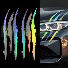 Monster Pençe Far Hologram Oto Sticker Araba Etiket Çıkartma Yapıştırma Aksesuar 6 Parça