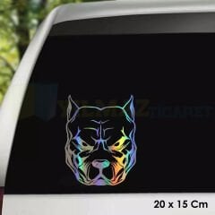 Pitbull Köpek Hologram Oto Sticker Araba Kelebek Arka Cam Etiket Aksesuar Çıkartma 20 X 15 Cm