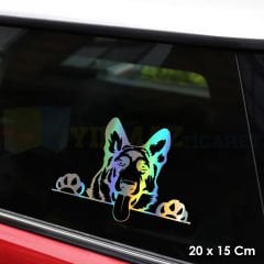 Alman Kurdu Köpek Hologram Oto Sticker Etiket Araba Çıkartma Aksesuar 20 X 15 Cm