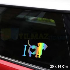 Sevimli Köpek Hologram Oto Sticker Motosiklet Cam Araba Yapıştırma Çıkartma Aksesuar Etiket 20x14 Cm