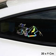 Toyota Ford Jeep Mitsubishi 4x4 Off Road Hologram Oto Sticker Yapıştırma Çıkartma Etiket 20 X 9 Cm
