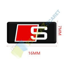 Audi S Line Logo Direksiyon Ayna Vites Torpido Jant Damla Oto Sticker Etiket Yapıştırma 2 Adet