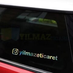 Kişiye Özel İnstagram Hologram Motosiklet Oto Sticker Etiket 2 Adet