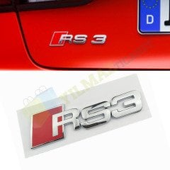 Audi RS3 RS4 RS5 RS6 RS8 Metal Logo Arka Bagaj Sürpriz Hediyeli